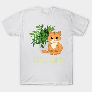 Easily Distracted by Cats and Plants T-Shirt